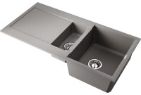 Кухонная мойка OMOIKIRI Sakaime 100-2-GR 4993562 100x50 из искусственного гранита, leningrad grey