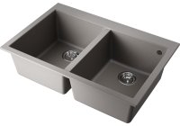 Кухонная мойка OMOIKIRI Bosen 80-2-GR 4993569 80x53 из искусственного гранита, leningrad grey