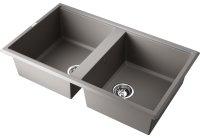 Кухонная мойка OMOIKIRI Tedori 86-2-GR 4993572 86x51 из искусственного гранита, leningrad grey
