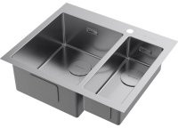 Кухонная мойка OMOIKIRI Akisame 60-2-IN-L 4993775 60.5x51 стальная, сталь