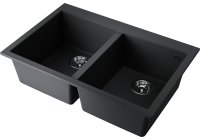 Кухонная мойка OMOIKIRI Bosen 80-2-BL 4993836 80x53 из искусственного гранита, черный