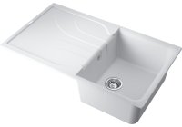 Кухонная мойка OMOIKIRI Yasugata 86-WH 4993871 86x50 из искусственного гранита, белый