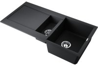 Кухонная мойка OMOIKIRI Sakaime 100-2-BL 4993892 100x50 из искусственного гранита, черный