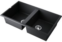 Кухонная мойка OMOIKIRI Tedori 86-2-BL 4993924 86x51 из искусственного гранита, черный