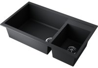 Кухонная мойка OMOIKIRI Tedori 86-2-LB-BL 4993932 86x50 из искусственного гранита, черный