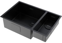 Кухонная мойка OMOIKIRI Taki 69-2-U/IF-GB-L Side 4997050 69.5x44 стальная, графит