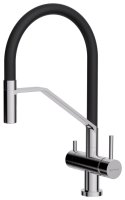 Смеситель для кухни OMOIKIRI Akeno C-BL 4994543 с гибким изливом и подключением фильтра, хром/черный