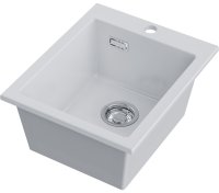 Кухонная мойка OMOIKIRI Omishima 41-WH Glossy 4997481 41x51 керамическая, белый глянцевый