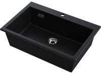Кухонная мойка OMOIKIRI Omishima 76-BL Matt 4997484 76x51 керамическая, черный матовый