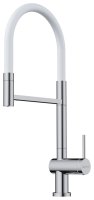 Смеситель для кухни OMOIKIRI Kanto 2 Plus-SB C-WH 4994400 с гибким изливом и подключением фильтра, хром/белый