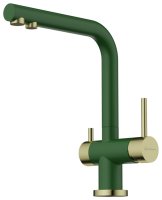 Смеситель для кухни OMOIKIRI Nagano RG-LG 4994432 с подключением фильтра, royal green/светлое золото