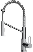 Смеситель для кухни OMOIKIRI Mikawa 2 Plus-SB BN 4994452 с выдвижным шлангом и подключением фильтра, нержавеющая сталь