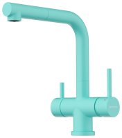 Смеситель для кухни OMOIKIRI Takamatsu-S AZ 4994492 с выдвижным шлангом и подключением фильтра, azur blue