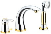Смеситель на борт ванны Webert Aurora AU850701017, хром/золото