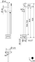 Напольный смеситель для ванны Cezares LEAF LEAF-VDP-L-PR, sunrise pvd