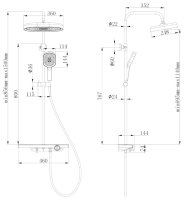 Душевая система ESKO FALSE ST350B, черный