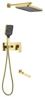 Душевая система Fmark FALSE FS8750-3C встраиваемая, матовое золото
