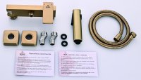 Гигиенический душ Rose FALSE R1805G-1 со смесителем, золотой сатин