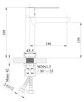 Смеситель для раковины ALTROBAGNO Unione ALTROBAGNOUnione0137GM, оружейная сталь