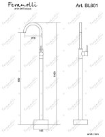 Смеситель для раковины Feramolli Ele BL601 напольный, черный