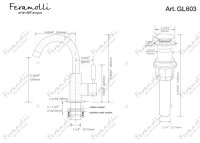 Смеситель для раковины Feramolli Ele GL603, золото