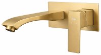 Смеситель для раковины FRAP H76-3 F1276-3 встраиваемый, золотой сатин