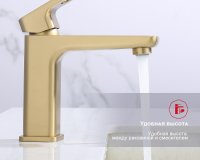 Смеситель для раковины Raglo R51 R51.10.03, золотой сатин