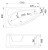 Схема акриловой ванны Gemy G9046 II B L 170x100 с гидромассажем