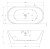 Схема акриловой ванны Abber AB9203-1.6 160x80, отдельностоящая