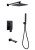 Душевая система Abber Weiss Insel AF8017B с изливом, черная матовая