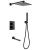 Душевая система Abber Weiss Daheim AF8250B с изливом, черная матовая