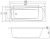 Схема акриловой ванны C-Bath Clio 140x70 CBQ003003, прямоугольная