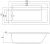 Схема акриловой ванны C-Bath C-Bath Semela 170x75 CBQ014001, прямоугольная
