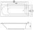 Схема акриловой ванны C-Bath Geba 170x75 CBQ009001, прямоугольная