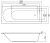 Схема акриловой ванны C-Bath Selena 170x75 CBQ007003, прямоугольная