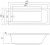 Схема акриловой ванны C-Bath Semela 180x80 CBQ014002, прямоугольная