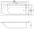 Схема акриловой ванны C-Bath Geba 180x75 CBQ009002, прямоугольная