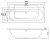 Схема акриловой ванны C-Bath Cora 180x80 CBQ001002, прямоугольная