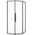 Душевой уголок Black&White S1150-9090GM, профиль оружейная сталь