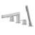 Смеситель на борт ванны ABBER Perfekte 316 AF8A13BST с лейкой, сталь брашированная