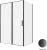 Душевой уголок Allen Brau Priority 3.31036.BBA+3.31045.BBA 140x90 распашной, профиль черный