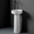 Раковина White Ceramic Was W100708SET01 40x84.5, белая глянцевая