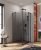 Душевой уголок Cezares SLIDER-A-2-80/90-GRIGIO-NERO 80x80, стекло графит, профиль черный