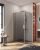 Душевой уголок Cezares SLIDER-AH-1-80-100/110-GRIGIO-BORO 100x80, стекло графит, профиль золото