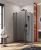 Душевой уголок Cezares SLIDER-AH-1-80-100/110-GRIGIO-NERO 100x80, стекло графит, профиль черный