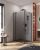 Душевой уголок Cezares SLIDER-AH-1-80-90/100-GRIGIO-NERO 90x80, стекло графит, профиль черный