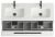 Тумба с раковиной подвесная Cezares Eco-cer-n 120 Bianco Lucido, раковина белая с двумя чашами CZR-8095-120-2