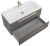 Тумба с раковиной подвесная Cezares Eco-cer-n 100 Темно-Серый Матовый. Ручки сатиновое золото, раковина CZR-8073-100