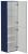 Шкаф-пенал Cezares Eco ECO-1500-2A-SC-SPF-P 40x150, сапфир