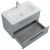 Тумба с раковиной подвесная Cezares Eco-cer-n 80 Серо-Голубой Матовый. Ручки серые, раковина CZR-8073-80